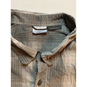 Columbia Mens XXL Gray Plaid Omni Wick Casual Shirt Short Sleeve